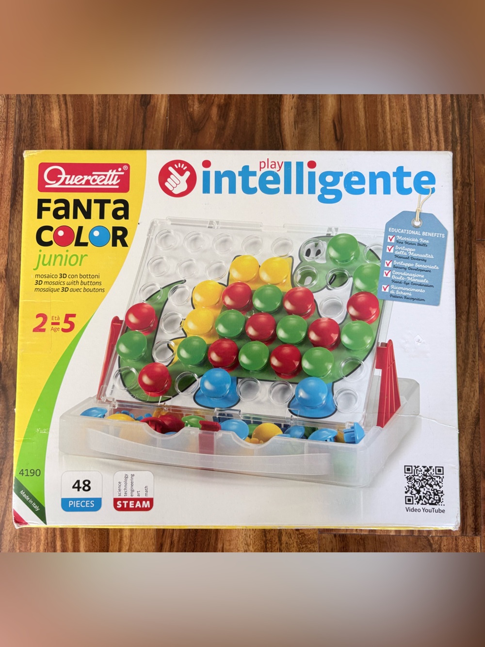 Quercetti Italy Fantacolor Fanta Color Preschool Sorting Peg Educational Toy